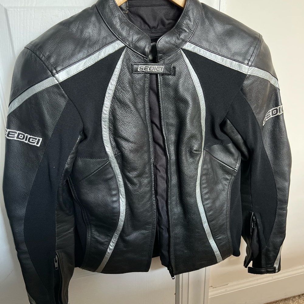SEDICI Black Leather Motorcycle Jacket